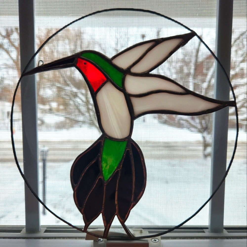Meyda Studio Stained Glass Hummingbird Suncatcher